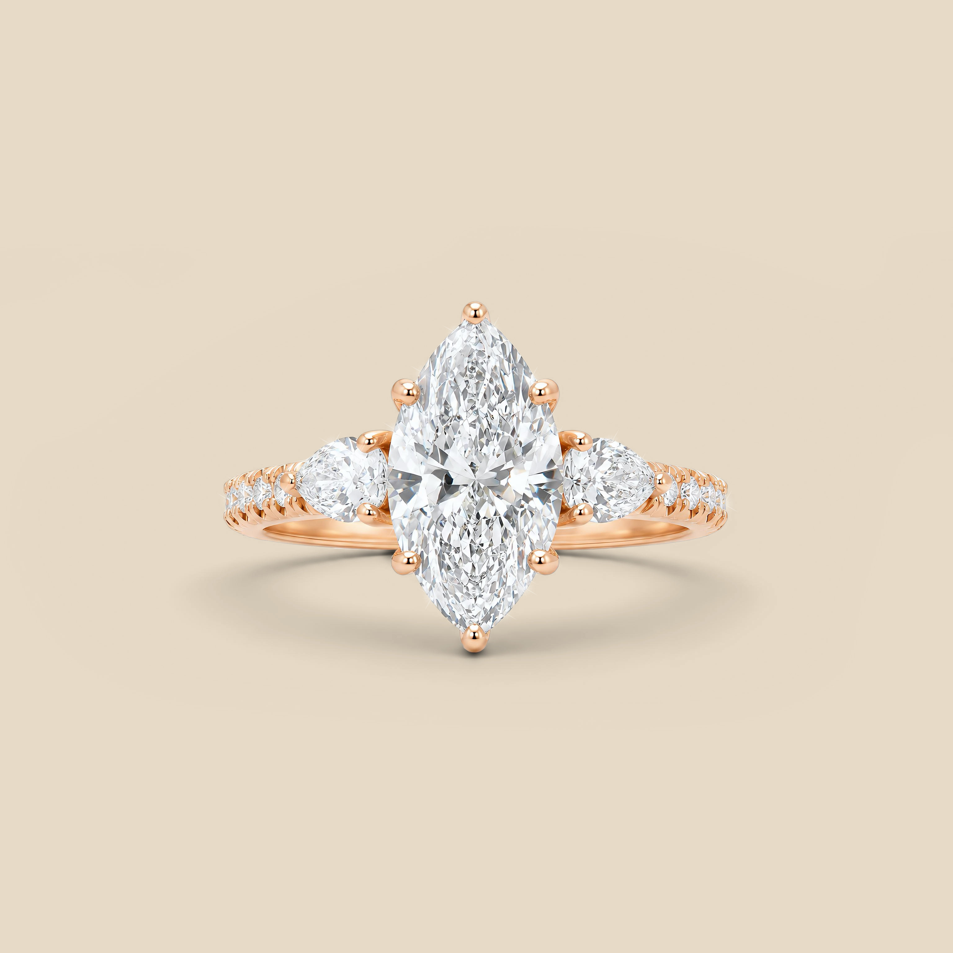 Lab Diamond MQ  Ring