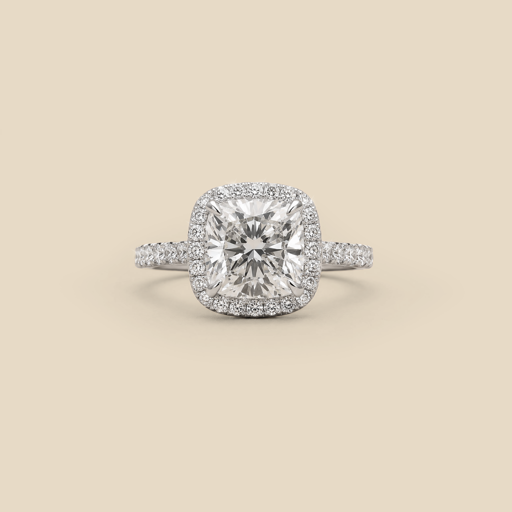 Lab Grown Diamond Cushion Cut Square Ring