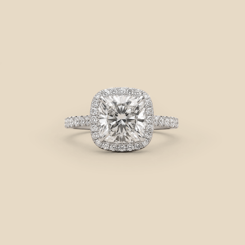 Lab Grown Diamond Cushion Cut Square Ring