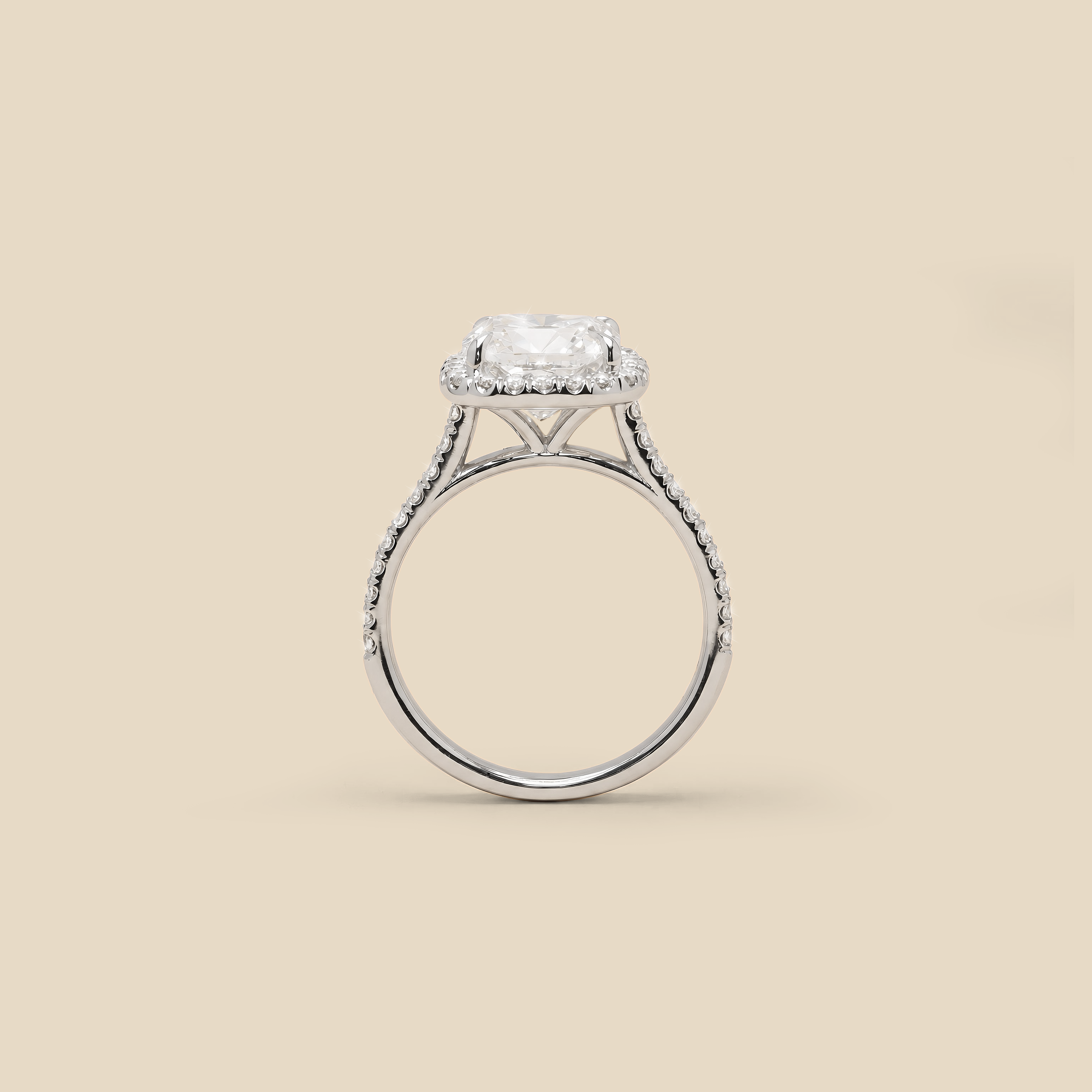 Lab Grown Diamond Cushion Cut Square Ring