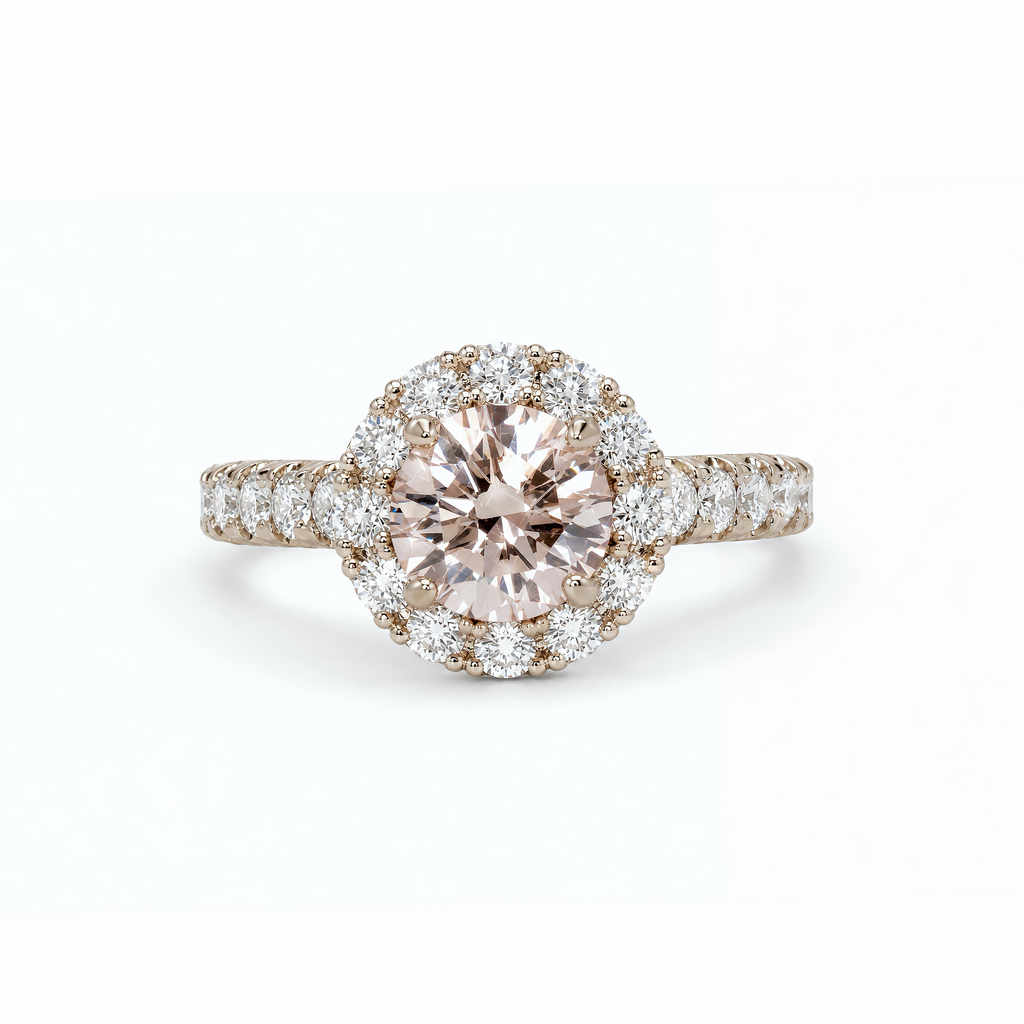 LGD Pink Diamond Halo Ring