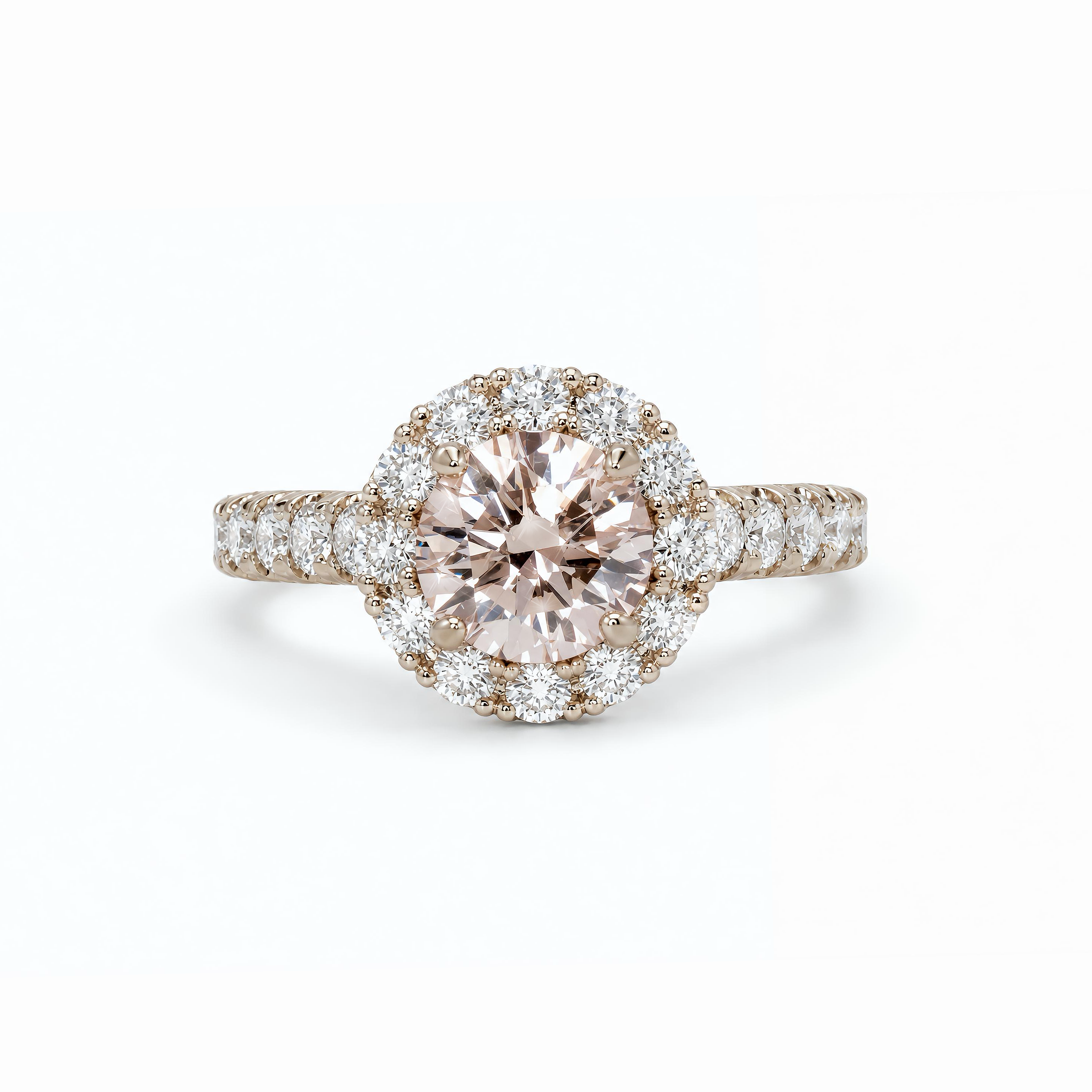 LGD Pink Diamond Halo Ring