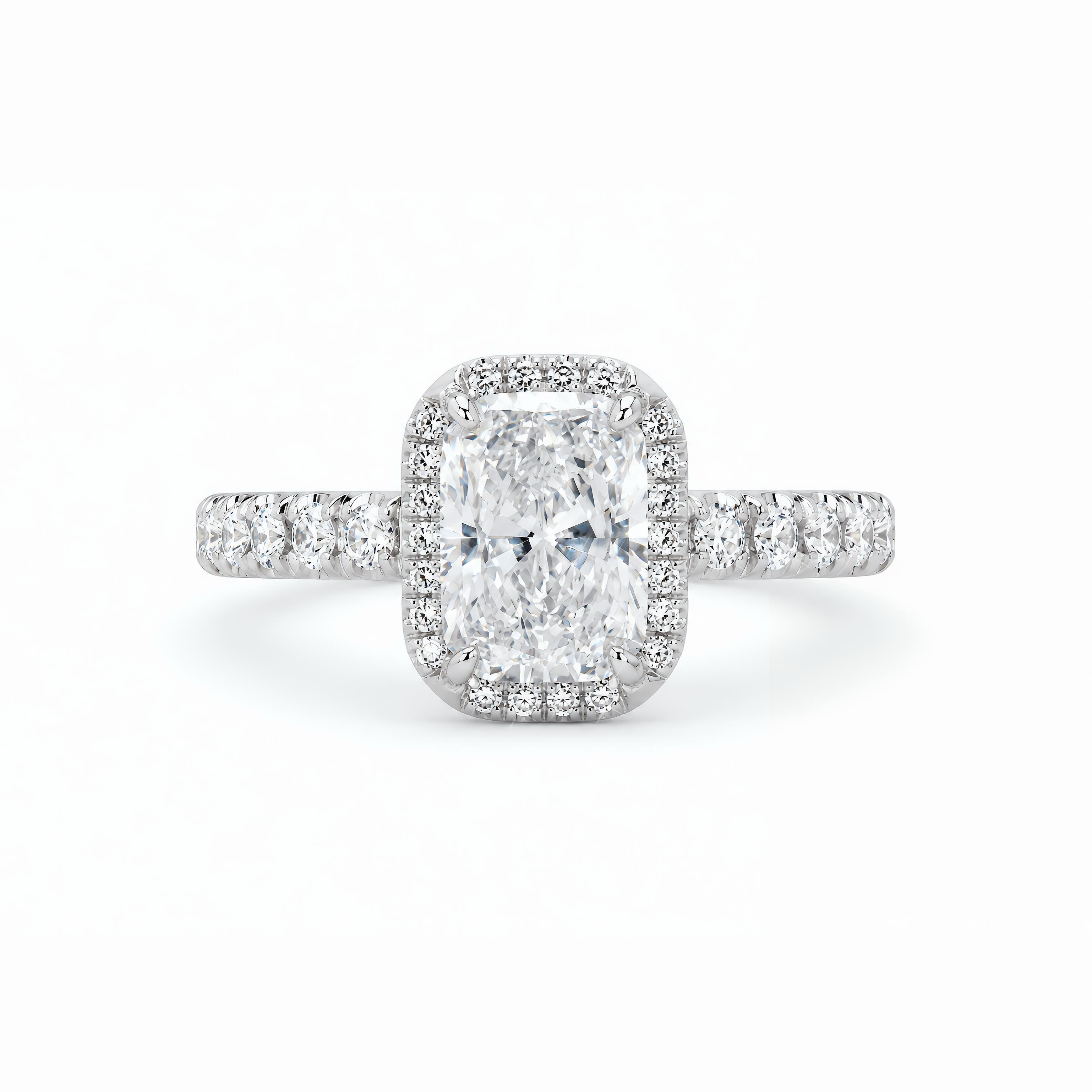 IGI Certified LGD Cushion Cut Halo Ring