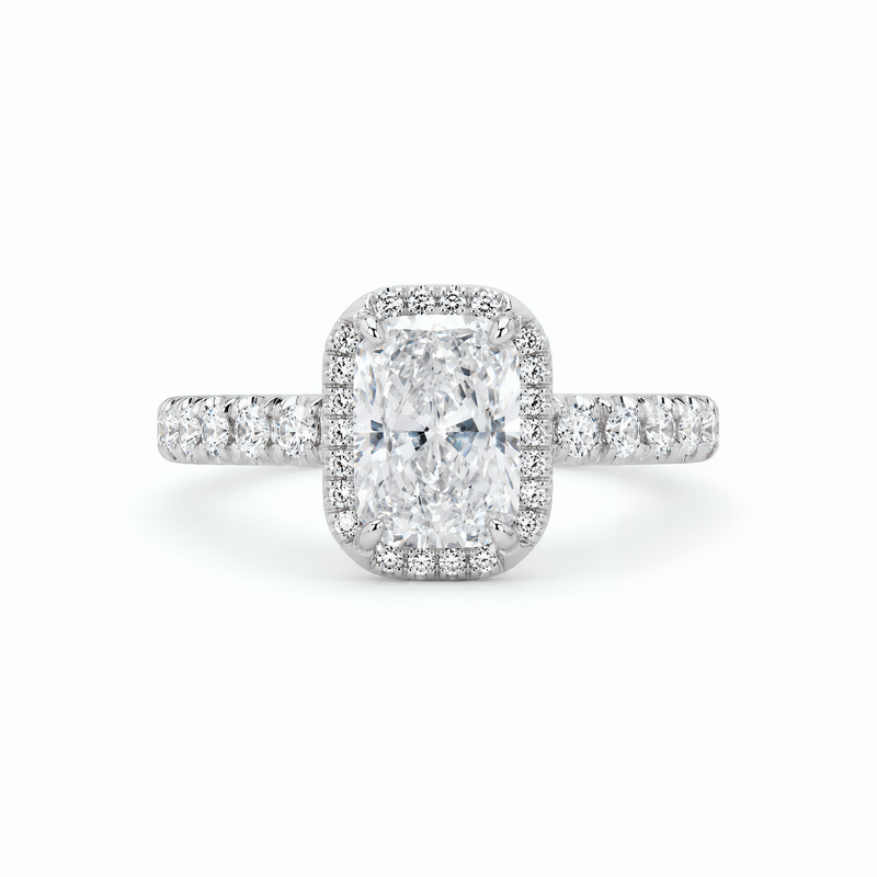 IGI Certified LGD Cushion Cut Halo Ring