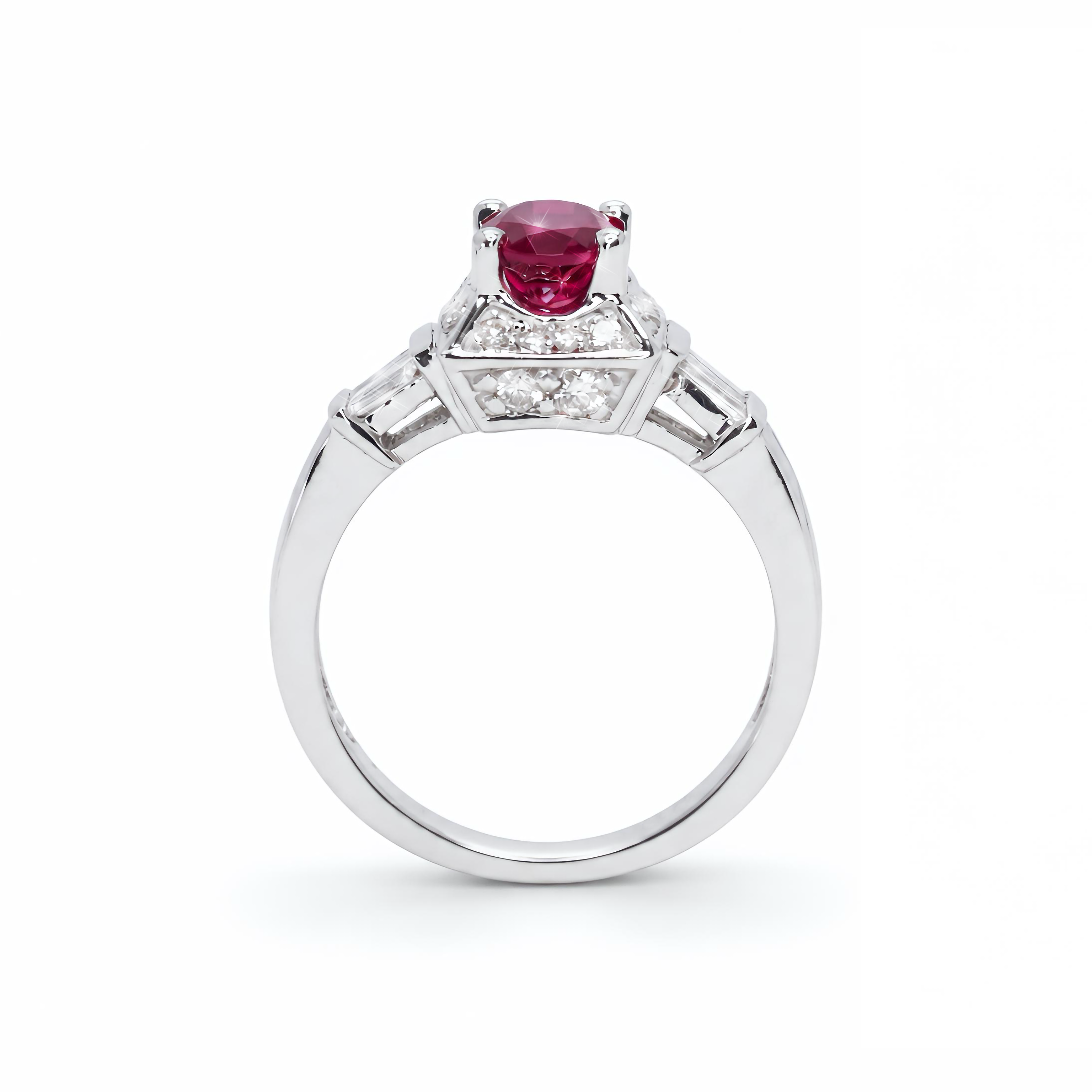 Natural Pink Tourmaline & Diamond Halo Ring