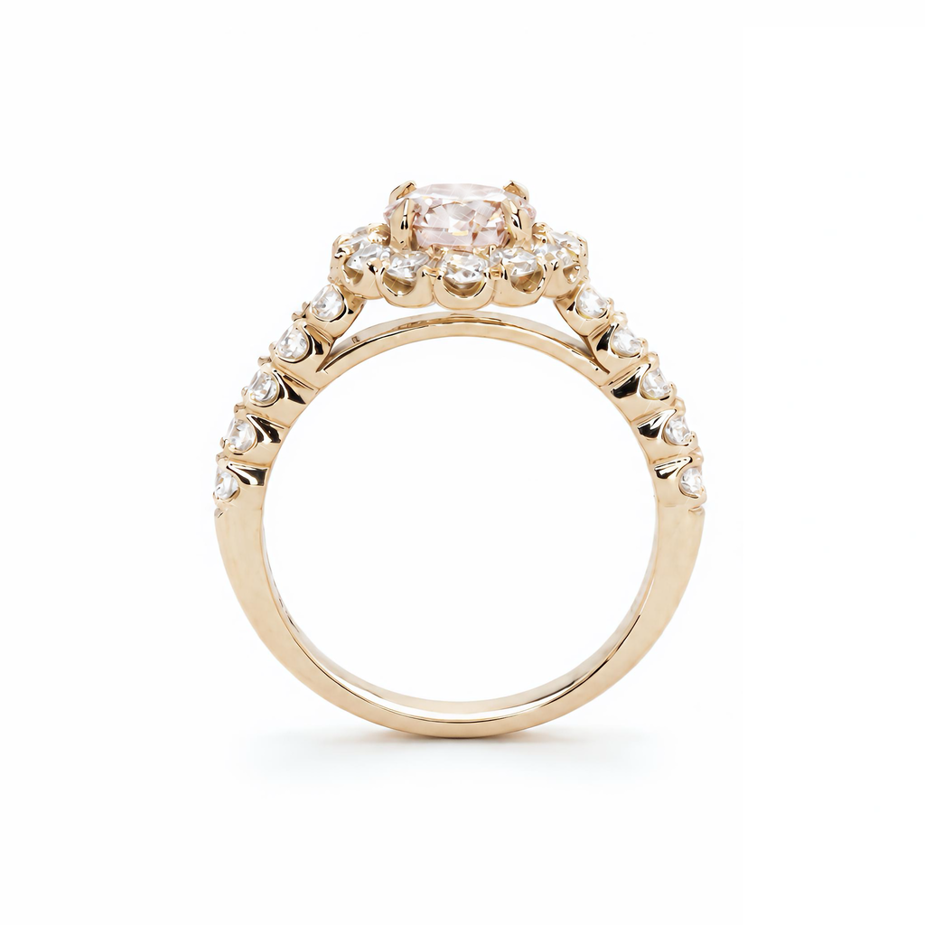 LGD Pink Diamond Halo Ring