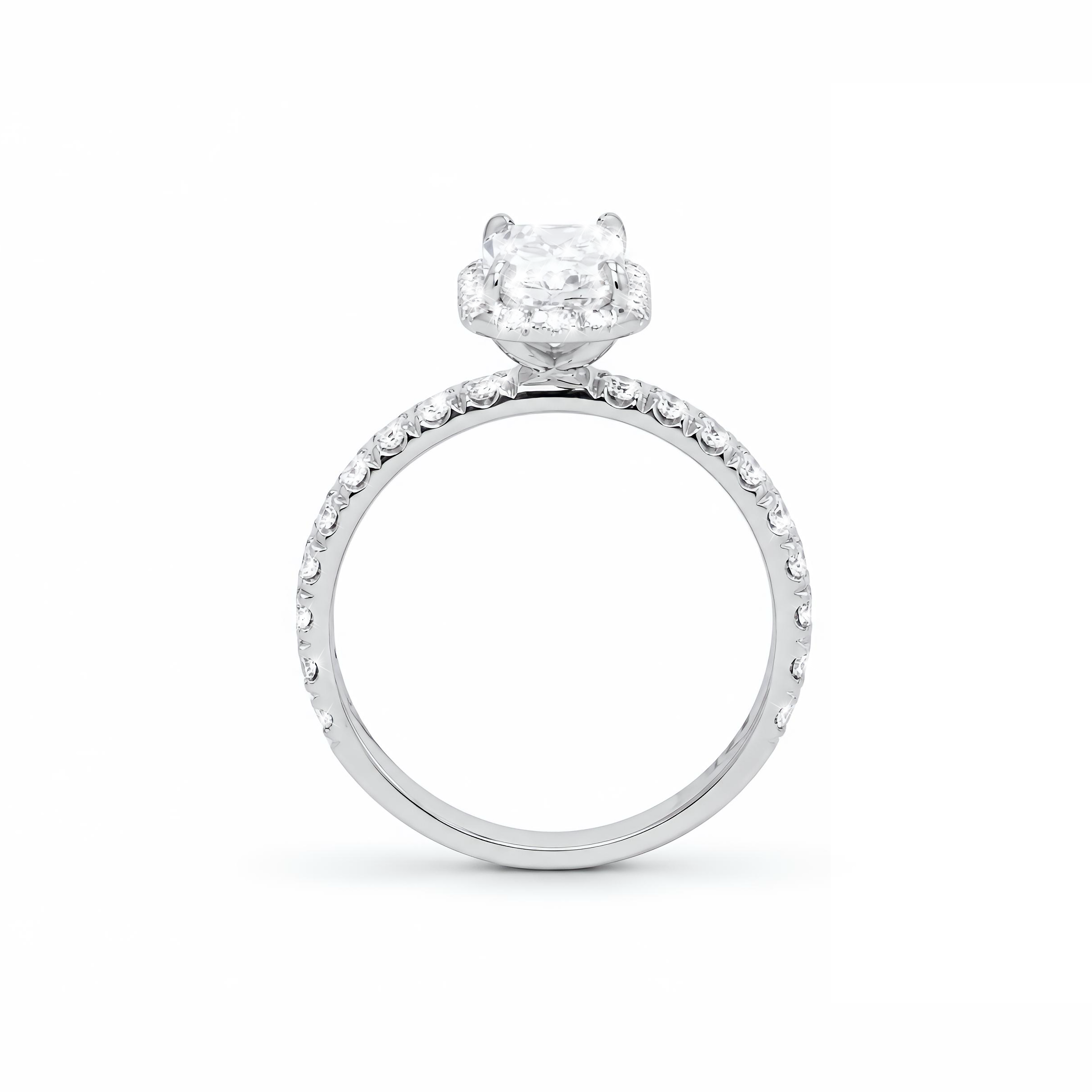 IGI Certified LGD Cushion Cut Halo Ring