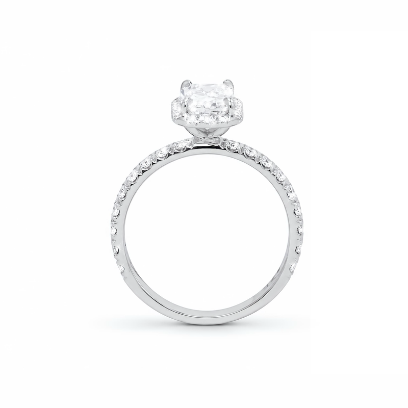 IGI Certified LGD Cushion Cut Halo Ring