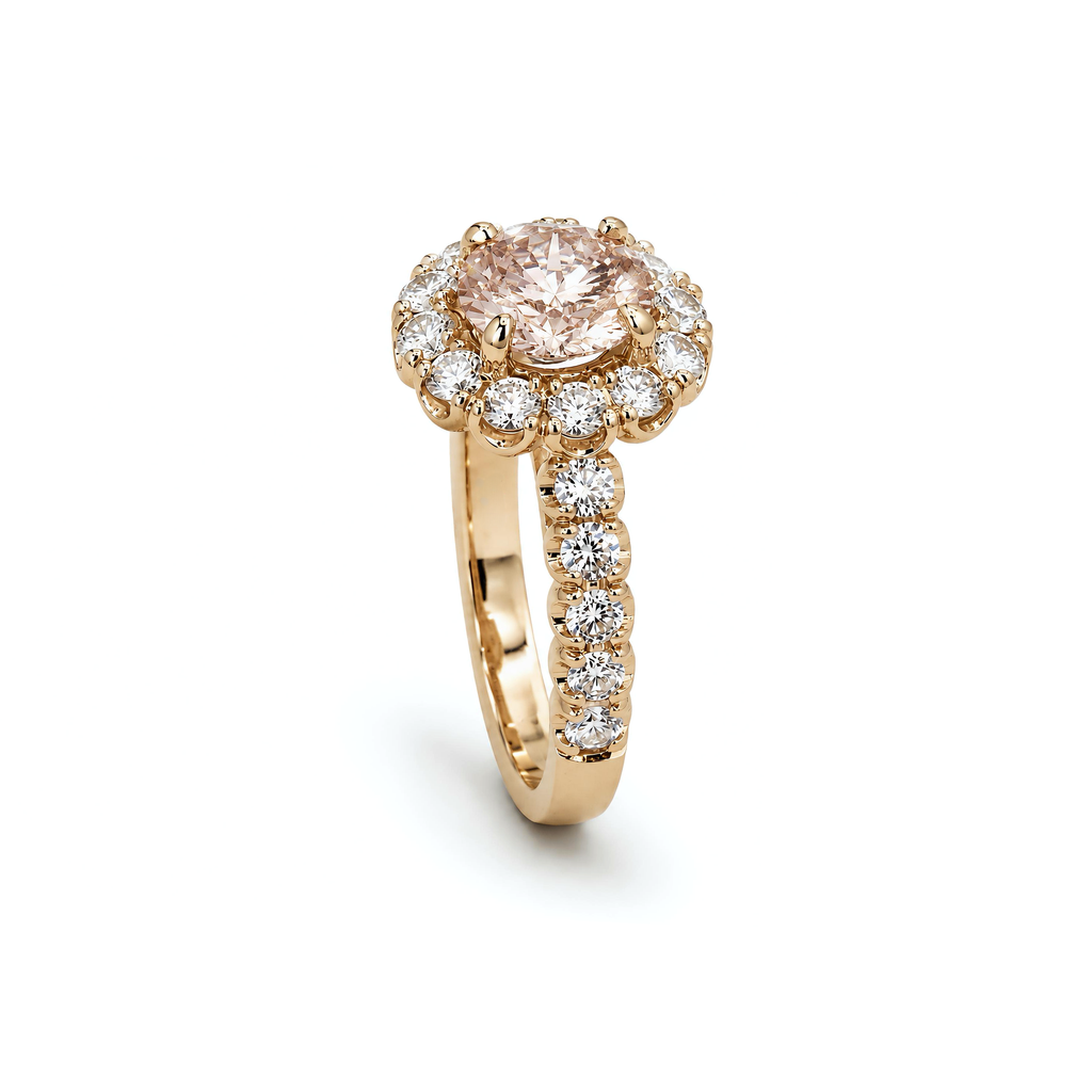 LGD Pink Diamond Halo Ring