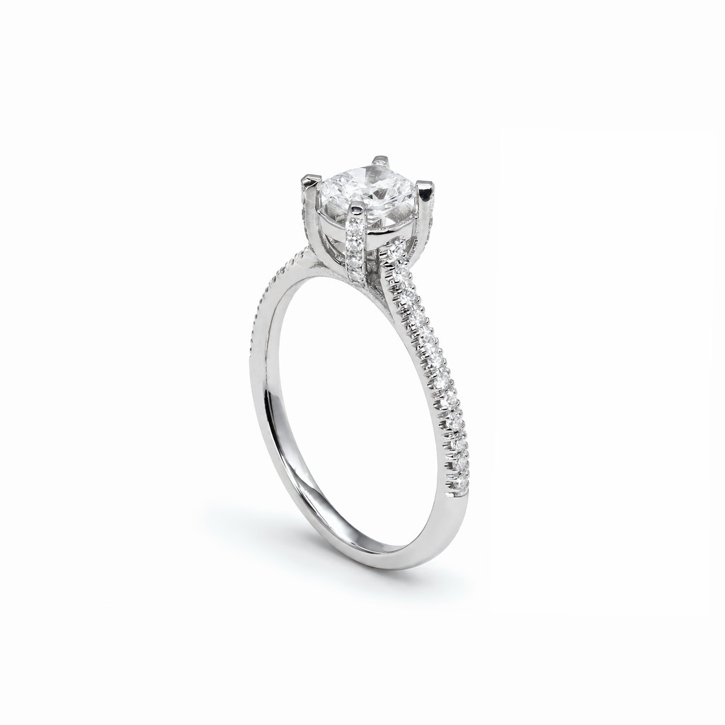 LGD Cushion Cut Diamond Solitaire Engagement Ring