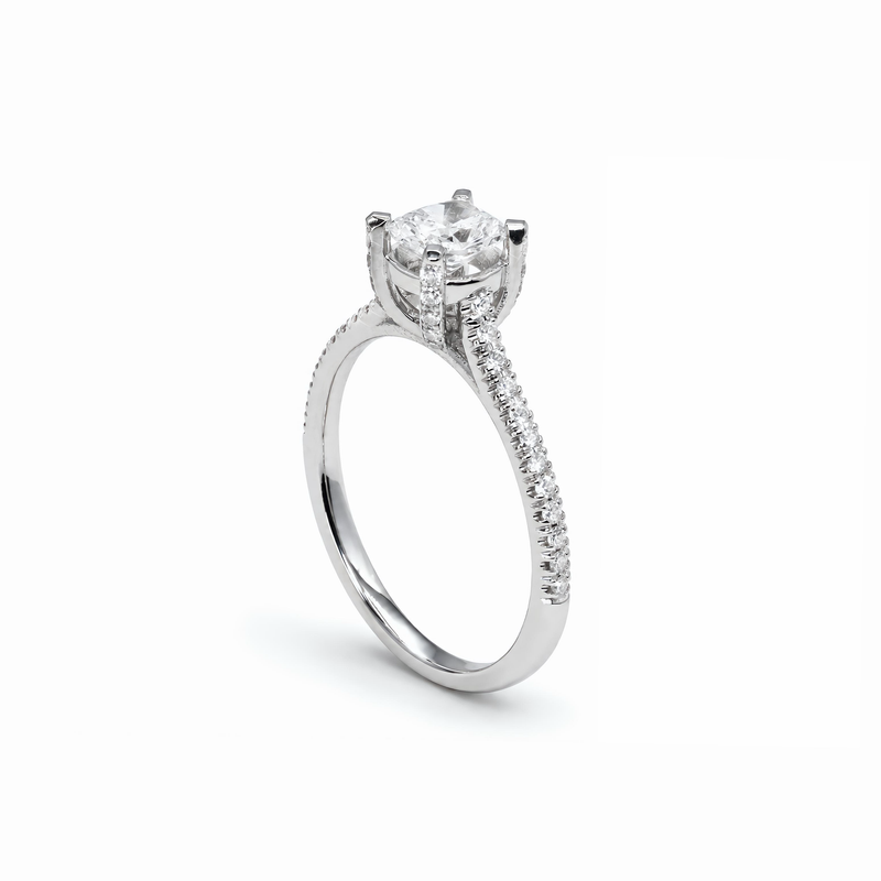 LGD Cushion Cut Diamond Solitaire Engagement Ring