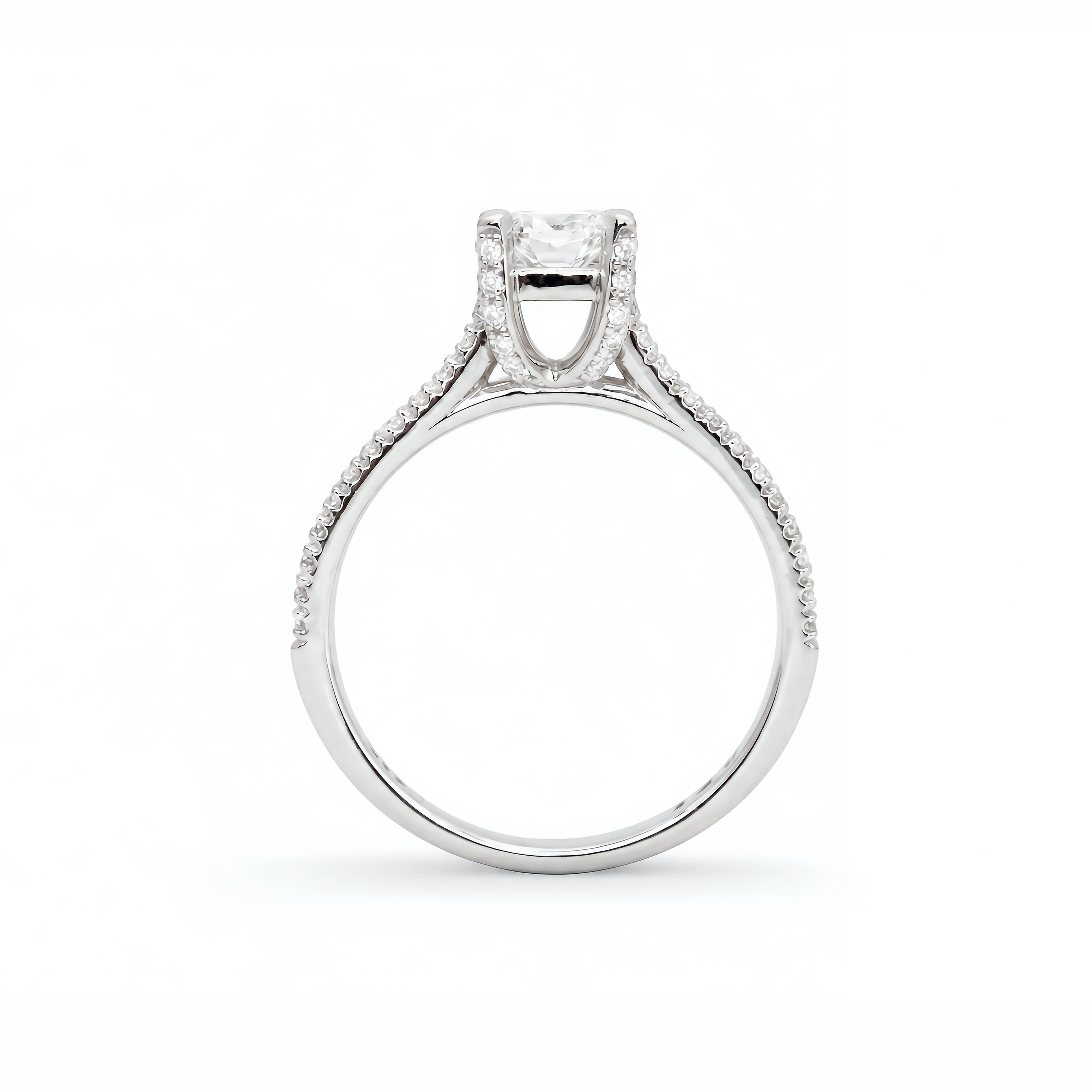 LGD Cushion Cut Diamond Solitaire Engagement Ring