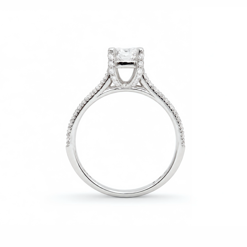 LGD Cushion Cut Diamond Solitaire Engagement Ring