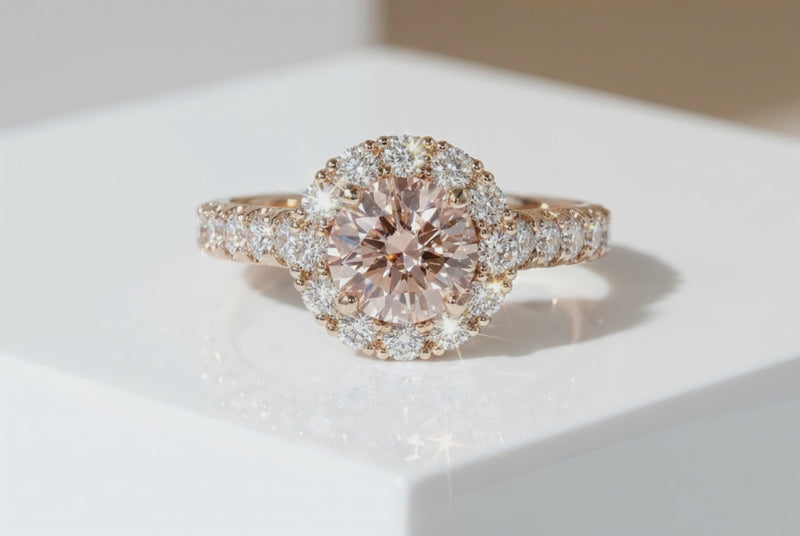 LGD Pink Diamond Halo Ring