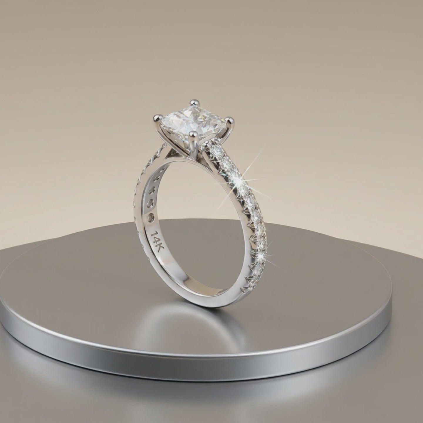 Lab Grown Princess Cut Diamond Ring
