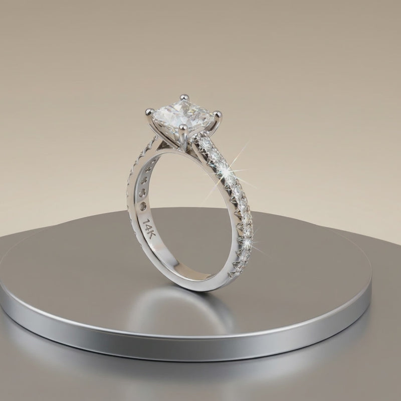 Lab Grown Princess Cut Diamond Ring