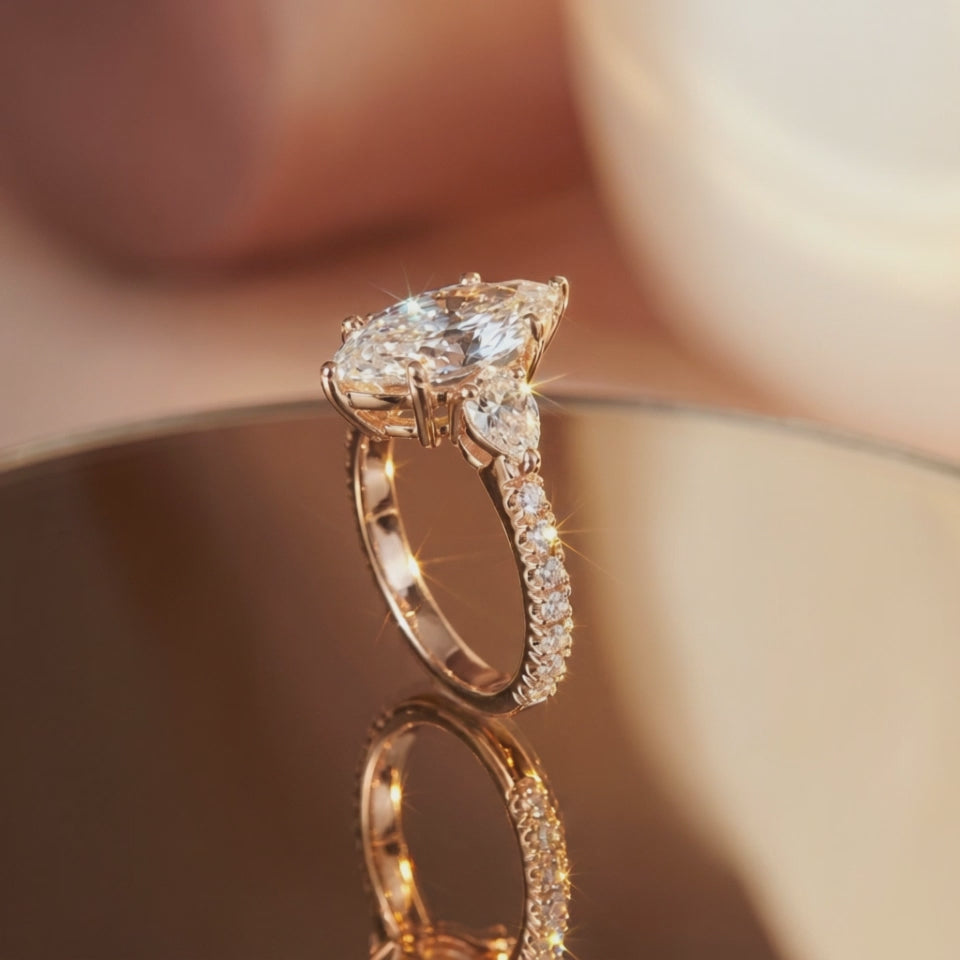 Lab Diamond MQ  Ring
